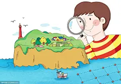 卡通手绘插画丰收采摘水果农场