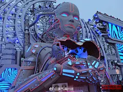 Alfa Future People 2016（第三届国际电子乐与现代技术展）的舞台设计真是太惊艳了！！！一个巨型机械人双手捧心的造型，科幻感满满，感觉像是只能在电影或者漫画里才能见到的未来场景！！！