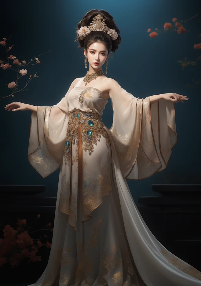AI古风人物服装插画设计参考素材 时尚国风角色服装绘画 游戏原画-淘宝网-花瓣网