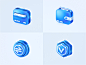 Some icon exercises 2.5d bank blue finance icon