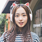 Censi声氏 猫耳兔耳朵有线/无线蓝牙版少女心可爱韩版萌耳机头戴式重低音网红主播直播K歌耳麦女生ins风 文艺