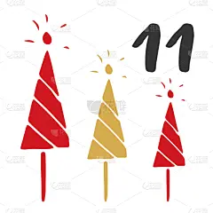 圣诞日历,动物手,天气,可爱的,倒计时,雪,模板,绘制,问候