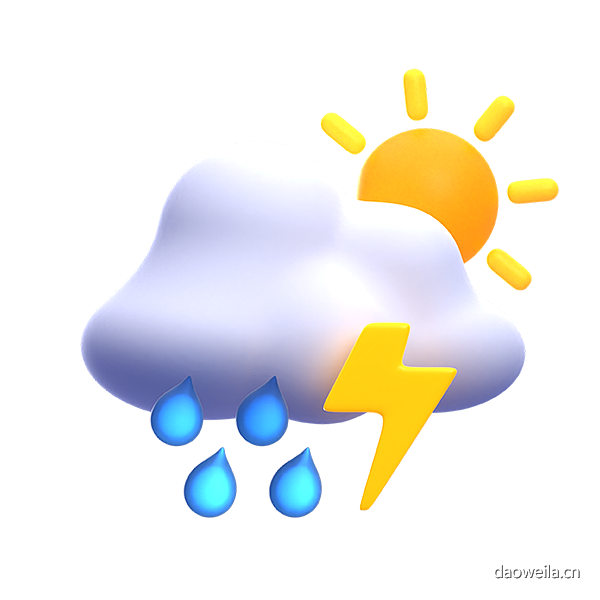 雷雨@到位啦UI素材-天气3D图标模型6...