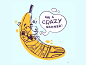Crazy Banana (Nanner) fruit mouth eyes teeth buckle comic underwear bananas hipster cartoon retro cute character design blake stevenson jetpacks and rollerskates illustration