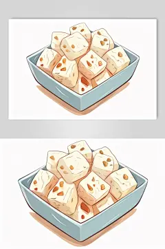 AI数字艺术手绘原味炒酸奶元素插画
