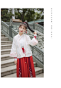 鹿韵记改良汉服女白色金鱼刺绣对襟褙子秋冬厚款汉元素外套中国风-淘宝网