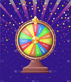 Fortune Wheel with Sums of Money Bonuses Vector