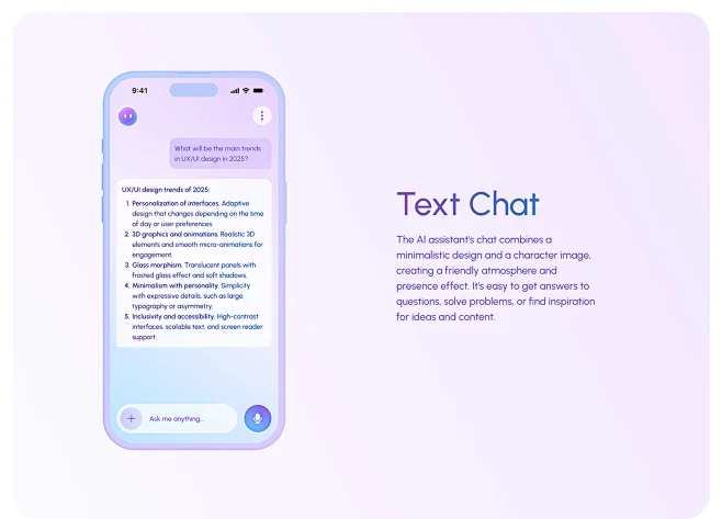 UX UI Mobile app app design AI Assistant AI BOT chatGPT virtual ...