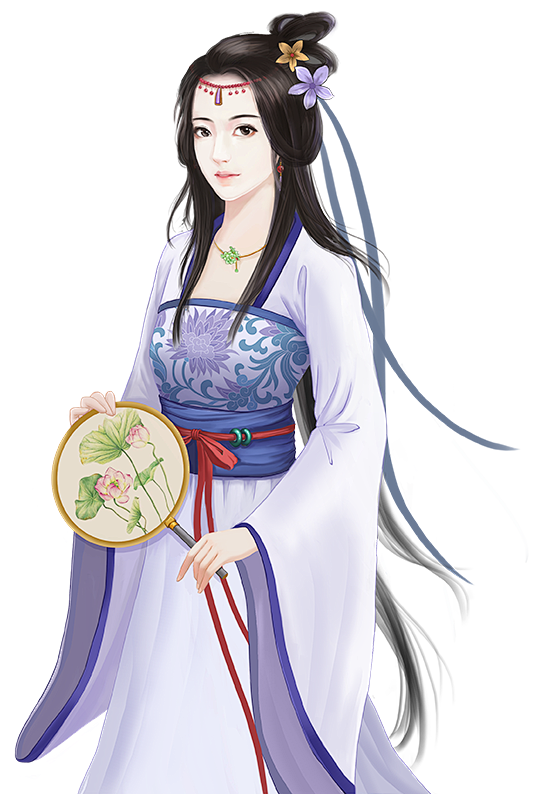 拿扇子的女子立绘