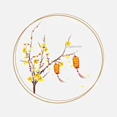 卡通手绘中式边框插画图片大小2000x2000px 图片尺寸1.21 MB 来自PNG搜索网 pngss.com 免费免扣png素材下载！边框#灯彩#灯笼#构造#古风#挂灯笼#花朵#黄色花瓣#框架#树木#纹理边框#鲜花#鲜艳#