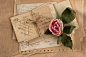 信封与玫瑰花 边框相框 高清背景 背景 设计图片 免费下载 页面网页 平面电商 创意素材