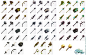 Wakfu MMORPG. Arsenals and series of weapons icons | @GameUI