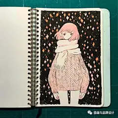 手绘丨速写本上的美少女，森系又唯美，这就是我想要的感觉