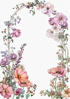 唯美花朵边框素材图