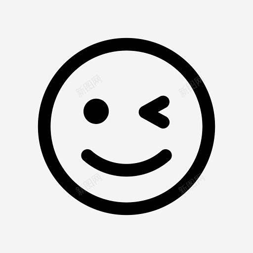 眨眼笑脸顽皮图标 icon 标识 标志 UI图标 设计图片 免费下载 页面网页 平面电商 创意素材