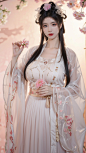  qingyi,danya,1girl,black hair,hanfu,(flower:1.3),realistic,hair ornament,chinese clothes,simple background,dress,black eyes,long sleeves,holding,holding flower,,hanfu,cho girl, longfeihanfu,looking at viewer,(big breasts:1.68)