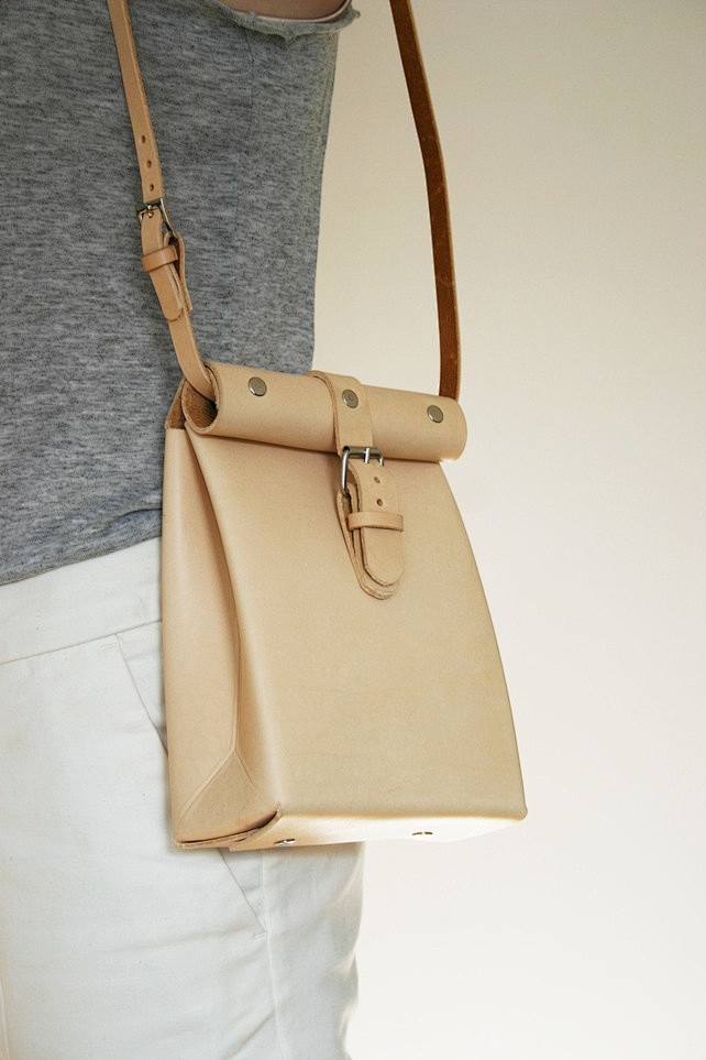 Leather Roll Top Bag