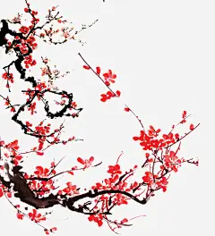 红色梅花高清素材 树枝 水墨画 红色梅花 装饰素材 元素 免抠png 设计图片 免费下载 页面网页 平面电商 创意素材