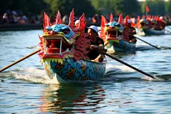 地方风俗端午节赛龙舟摄影照片