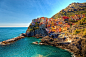 General 5561x3707 Italy Cinque Terre Manarola town sea building