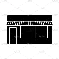 商店图标简单的直线矢量插图