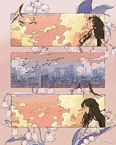 温柔治愈故事插画，来自插画师dalbiiru，作品多数采用漫画分镜式构图～透过每一幅画里的画面感觉都能联想到一段段不一样的小故事～温柔且美好～#插画分享##画里的故事# ​​​​