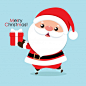 Tarjeta de felicitación navideña con navidad santa claus _ Vector Premium圣诞节 christmas 圣诞老人 麋鹿 雪橇 雪人 云芬特 北极熊 企鹅 圣诞节装饰 可爱 有趣 圣诞 温馨 圣诞精灵 姜饼
