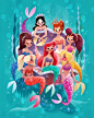 Sneak peak of one of the pieces I did for #epcot international festival of the arts 2019. Ariel and sisters. #littlemermaid #ariel I’ll be there 2/21/19-2/25/19, more details to come. #waltdisneyworld #FOTA #disney #wondergroundgallery #disneyland...