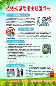 最新原创校园预防欺凌宣传海报