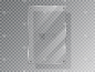 Realistic Glass plate of rectangular shape on tran
