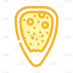 卵形藻海藻颜色图标矢量插图