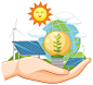 Free vector green energy from natural resources vector concept