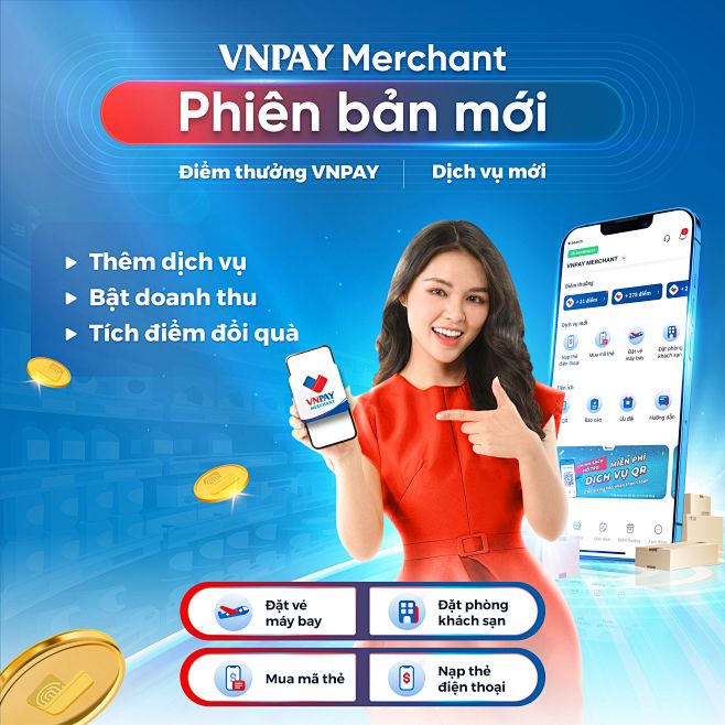 其中包含以下图片：VNPAY - VNPAY 商家 - Phiên bản mới - 主要视觉效果