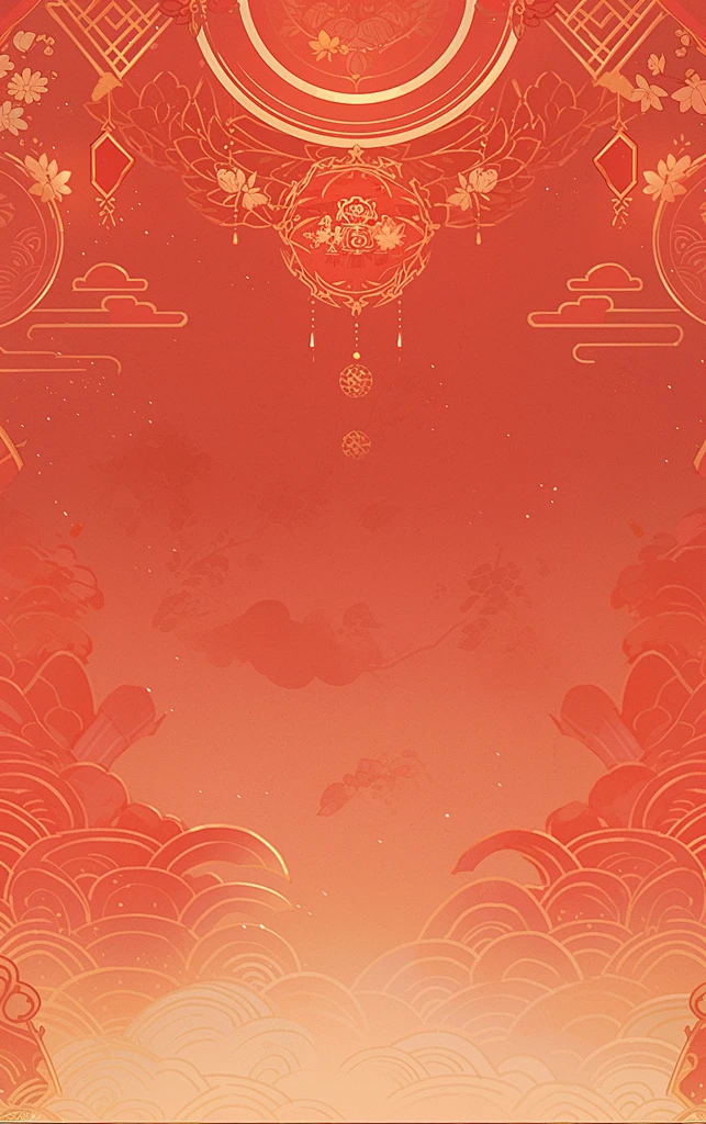 简约红色背景喜庆背景新年背景-花瓣网