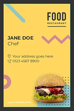 插图圆形英文高端大气黄色美食海报