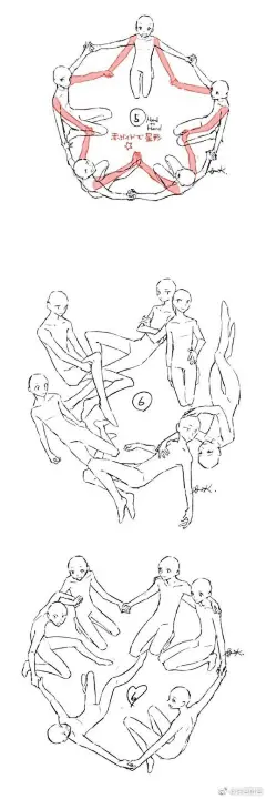 2人到36人的环状构图集