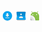 Downloads, Contacts  NFC icons