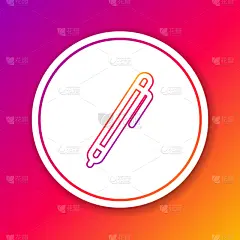 分离着色,水笔,彩色背景,彩色图片,线图标,商务,圆珠笔,直的,铅笔,模板