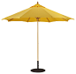 Galtech International 136 9' Light Wood Manual Lift Umbrella contemporary-outdoor-umbrellas