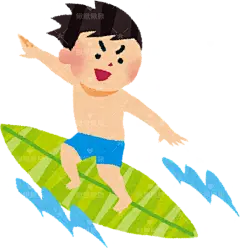 男女孩冲浪srufing_man素材2手绘png儿童插画免扣素材