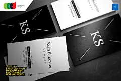 25款时尚大气简约黑色商务创意名片模板PSD源文件素材-淘宝网