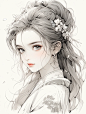 92绘画素材分享——古风美人 - 小红书