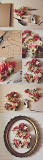 DIY framed floral letter: 