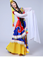 新款藏族舞蹈服装演出服女藏族水袖服饰少数民族舞蹈服装水袖藏袍