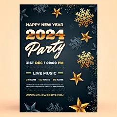 2024新年元旦跨年狂欢庆祝聚会派对活动插画海报背景ai设计素材-淘宝网