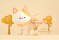 3D Character 3D illustration big cat coffe lovely girl Mascot mascot design