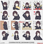 line贴图表情包Menhera小女孩2 |Menhera little girl. 2 看着我，请使用很多，|Look at me! Please use a lot.@飞天胖虎