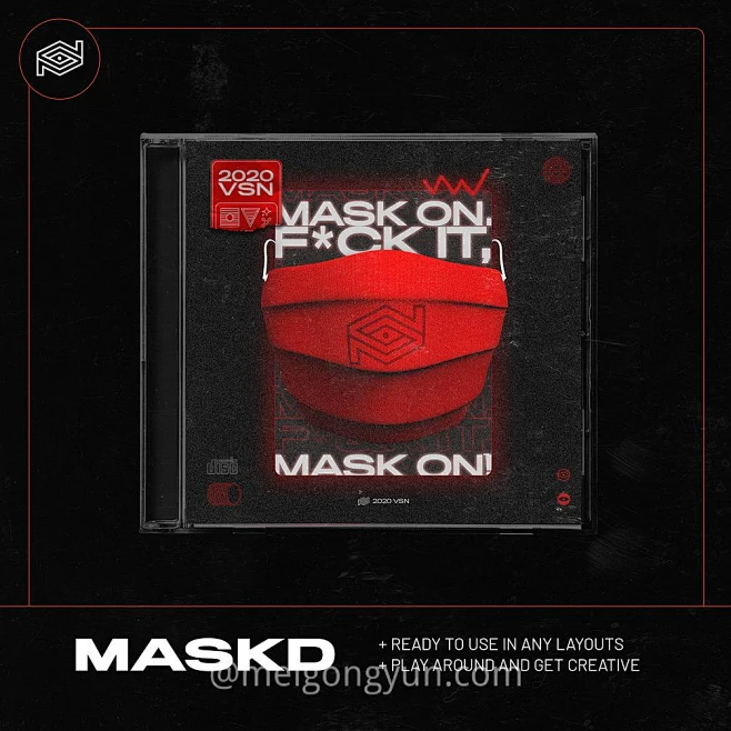 高质量面罩口罩设计提案样机PSD模板免费下载 MASKD / Free Mask Mockup : -花瓣网