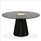 北欧风餐桌椅组合现代简约小户型圆形餐桌一桌六椅家用实木餐椅-淘宝网