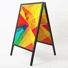 手提式海报架立式落地kt板户外防风铁质双面折叠广告牌宣传展示架
